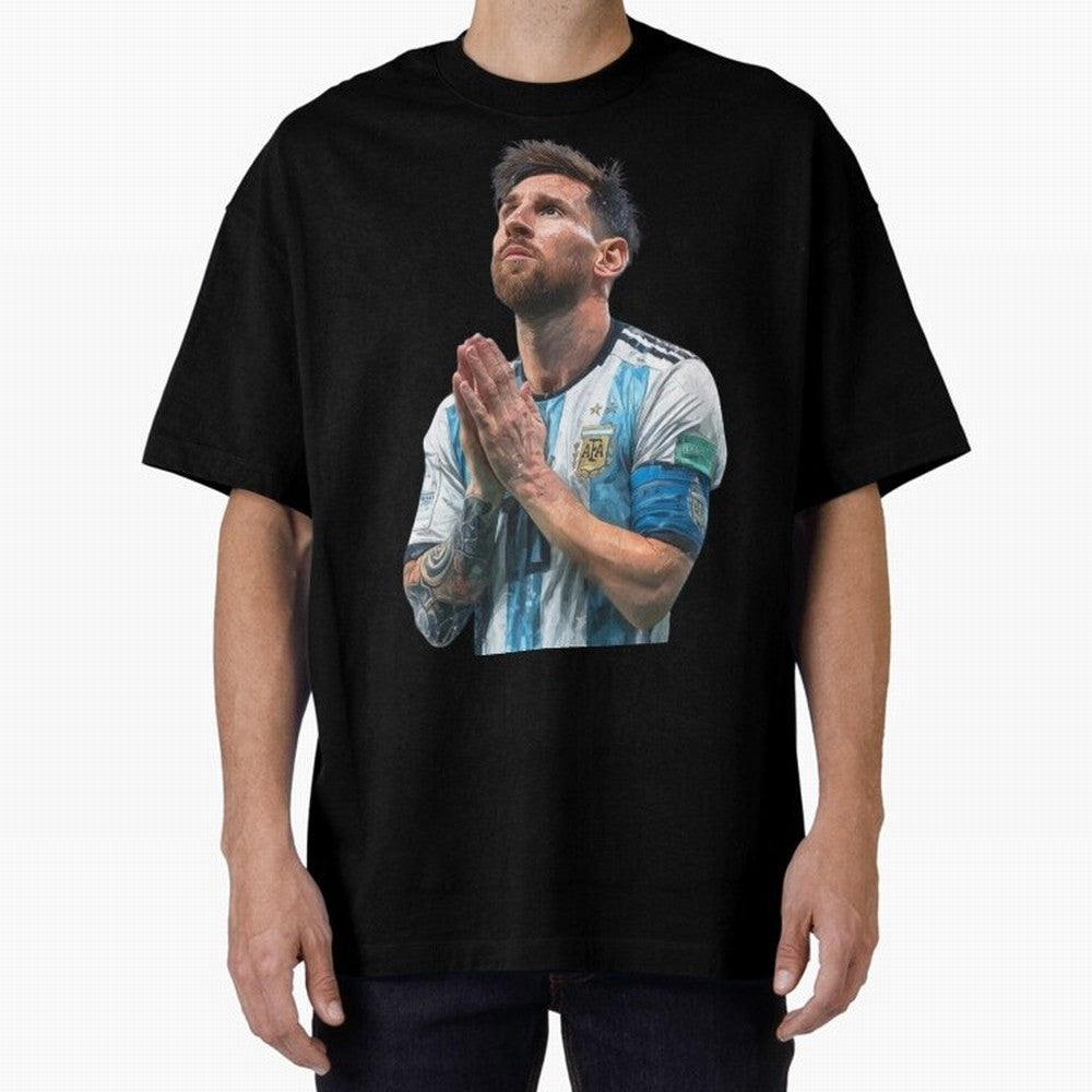 Argentina Messi Football Oversized T-Shirt Stand Out with Spirit from the FIFA World Cup 2026 Journey through CR7 Highlights, Netherlands Pride, Football Festival Excitement, Trophy Ambitions, Country Rivalries and Star Player Buzz; Perfect for