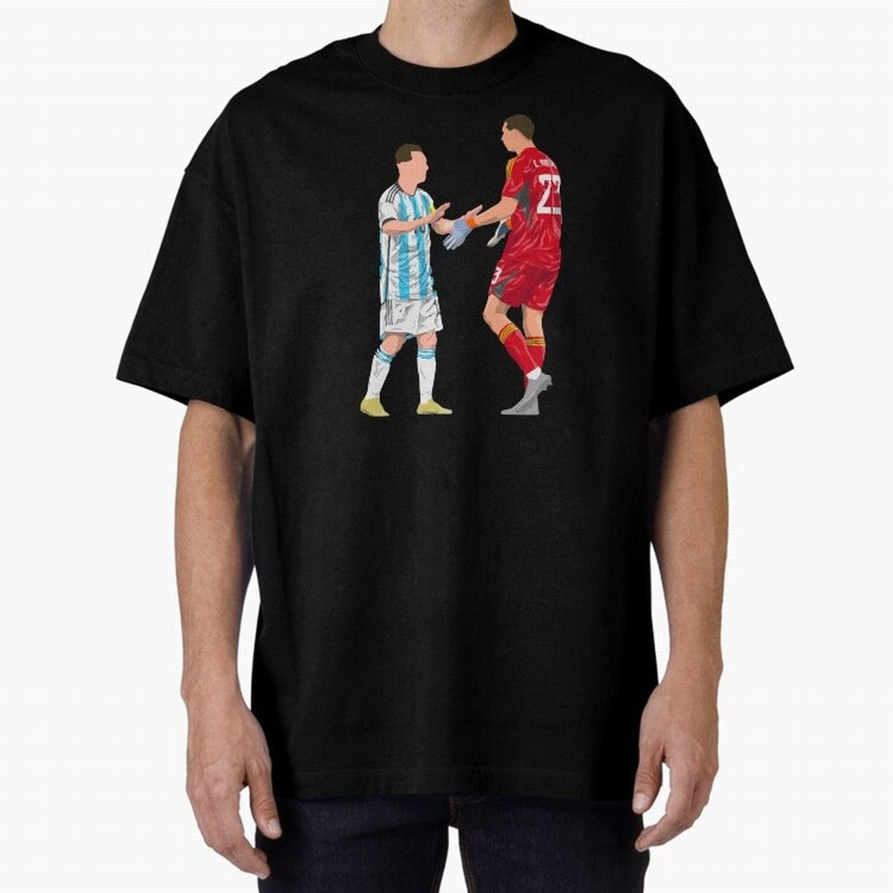 Messi and Martinez Celebrates World Cup 2022 Oversized T-Shirt Feel the Heartbeat of Match Day Hype around FIFA World Cup 2026 Group Stage, CR7 and Messi, Portugal, Spain and Germany, Retro Football Energy, Iconic Rivalries, Trophy Chase Drama and