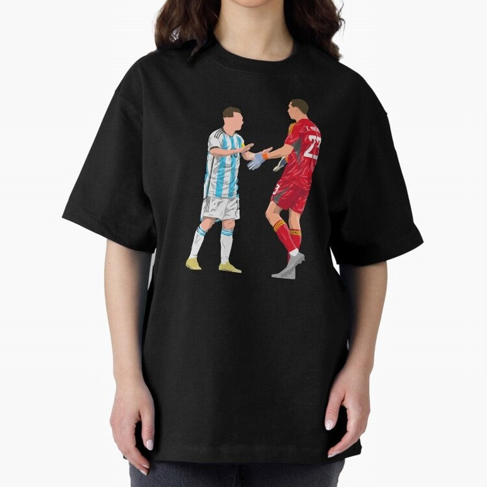 Messi and Martinez Celebrates World Cup 2022 Oversized T-Shirt Feel the Heartbeat of Match Day Hype around FIFA World Cup 2026 Group Stage, CR7 and Messi, Portugal, Spain and Germany, Retro Football Energy, Iconic Rivalries, Trophy Chase Drama and