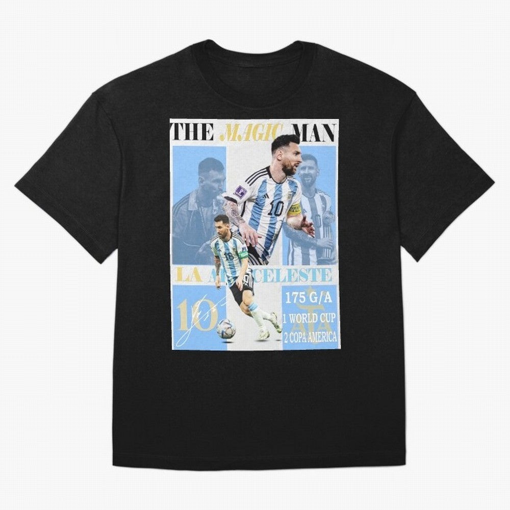 Lionel Messi Argentina World Cup 2022 Champion Victory Poster Oversized T-Shirt Experience the Global Stage of FIFA World Cup 2026 USA Canada Mexico for Fans of Messi, Neymar and Mbappe and France and Portugal, Bringing Stadium Chants, National
