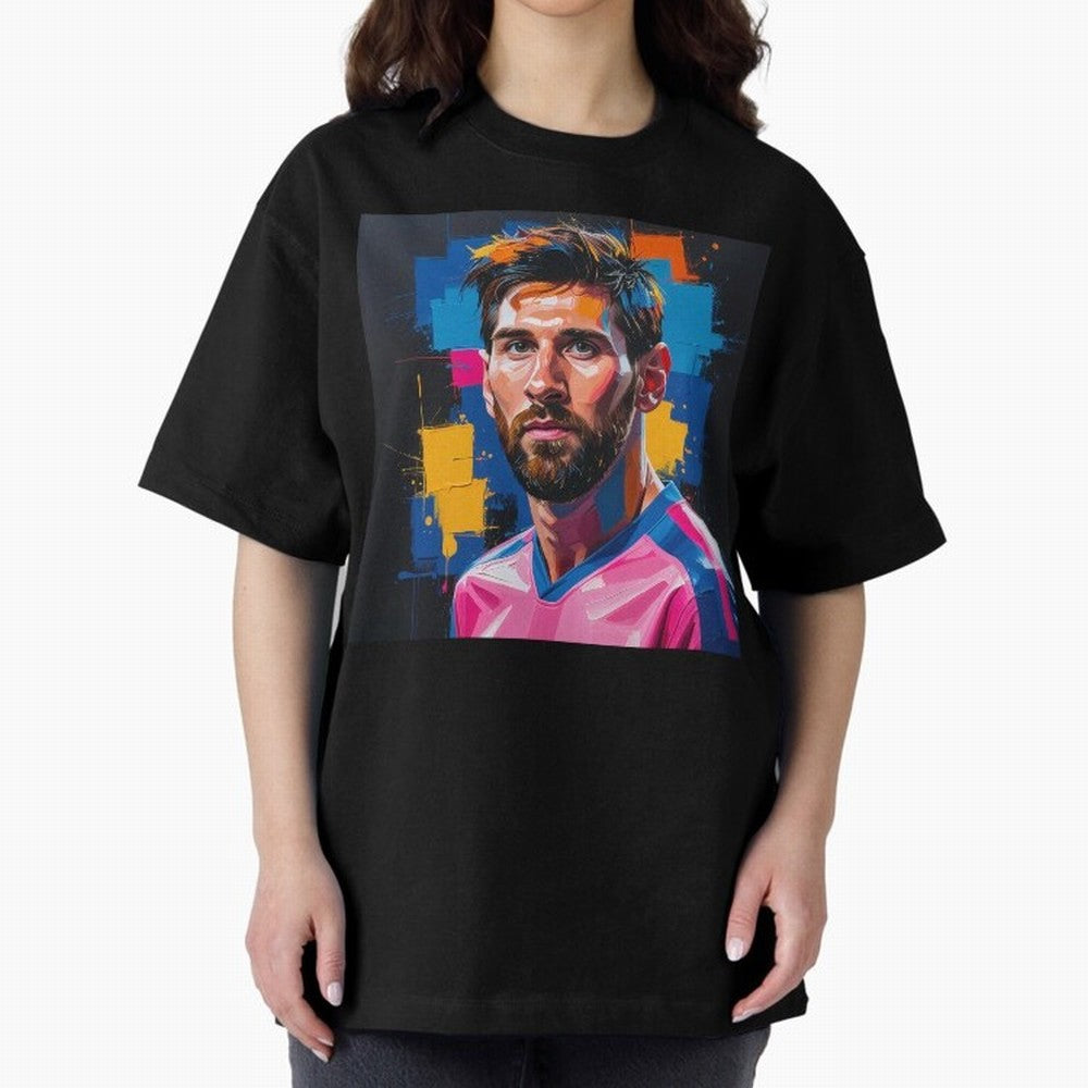 Vibrant Artistic Portrait of Lionel Messi (GOAT) - Digital painting (Version 4) Classic T-Shirt Back Your Heroes with FIFA World Cup 2026 for Fans of Haaland and Mbappe and Spain and Netherlands, Bringing Stadium Memories, Football Loyalty,