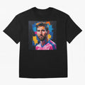 Vibrant Artistic Portrait of Lionel Messi (GOAT) - Digital painting (Version 4) Classic T-Shirt Back Your Heroes with FIFA World Cup 2026 for Fans of Haaland and Mbappe and Spain and Netherlands, Bringing Stadium Memories, Football Loyalty,