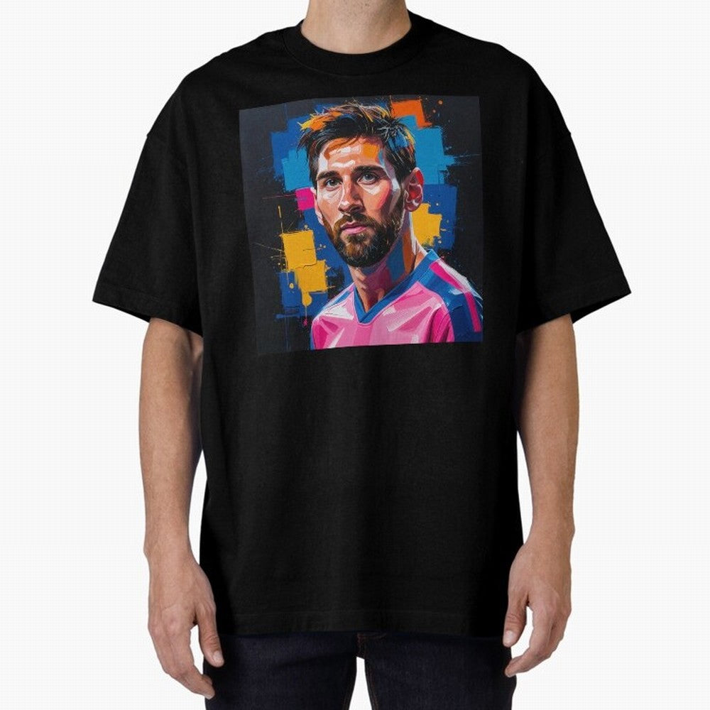 Vibrant Artistic Portrait of Lionel Messi (GOAT) - Digital painting (Version 4) Classic T-Shirt Back Your Heroes with FIFA World Cup 2026 for Fans of Haaland and Mbappe and Spain and Netherlands, Bringing Stadium Memories, Football Loyalty,