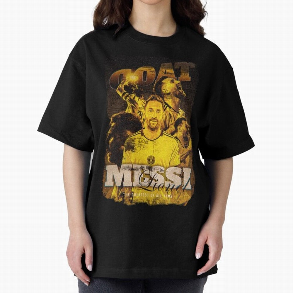 Messi The GOAT Oversized T-Shirt Honor the Football Icons of FIFA World Cup 2026 for Fans of Messi and Portugal, Bringing Fan Favorite Moments, National Team Passion, Big Match Drama and Soccer History; Ideal for Football Dads, Football Moms,