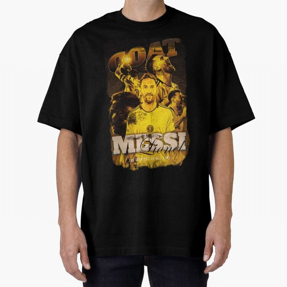 Messi The GOAT Oversized T-Shirt Honor the Football Icons of FIFA World Cup 2026 for Fans of Messi and Portugal, Bringing Fan Favorite Moments, National Team Passion, Big Match Drama and Soccer History; Ideal for Football Dads, Football Moms,