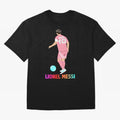 Lionel Messi illustration Oversized T-Shirt Bring a Vintage Feel to FIFA World Cup 2026 Group Stage Inspired by Messi and Cristiano Ronaldo, Argentina Energy, Football Festival Excitement, Trophy Ambitions, Country Rivalries and Star Player Buzz;