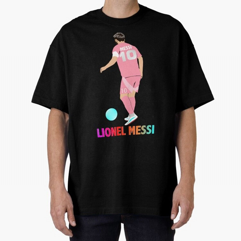 Lionel Messi illustration Oversized T-Shirt Bring a Vintage Feel to FIFA World Cup 2026 Group Stage Inspired by Messi and Cristiano Ronaldo, Argentina Energy, Football Festival Excitement, Trophy Ambitions, Country Rivalries and Star Player Buzz;
