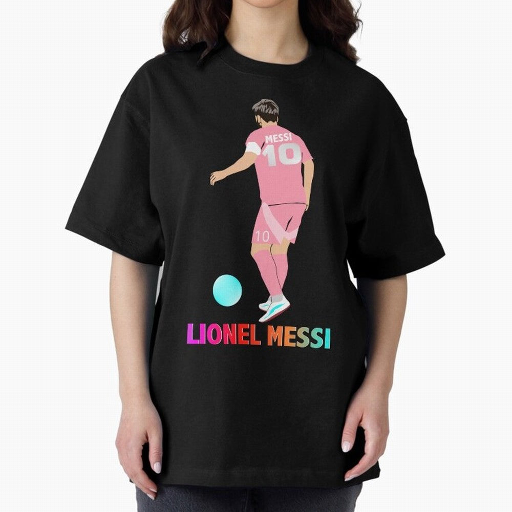Lionel Messi illustration Oversized T-Shirt Bring a Vintage Feel to FIFA World Cup 2026 Group Stage Inspired by Messi and Cristiano Ronaldo, Argentina Energy, Football Festival Excitement, Trophy Ambitions, Country Rivalries and Star Player Buzz;
