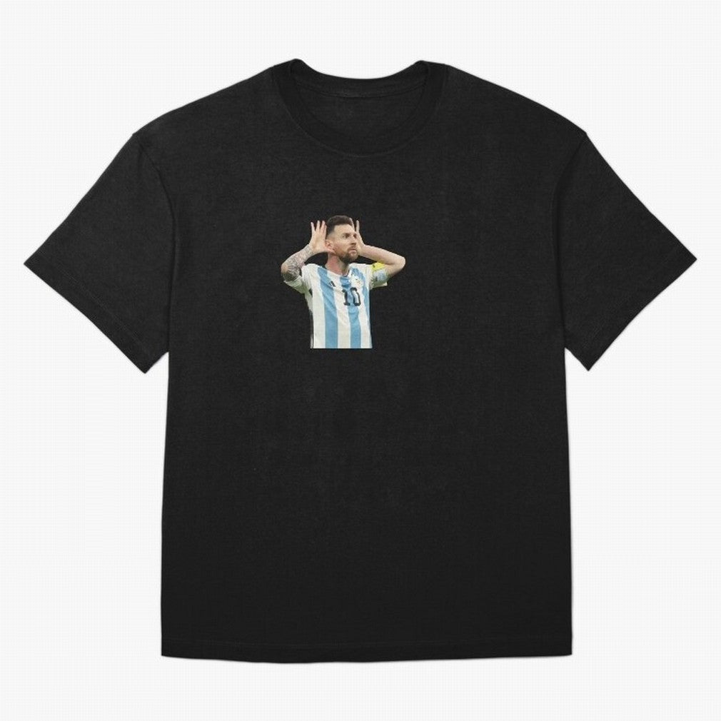 Lionel Messi Argentina Celebration Sticker Oversized T-Shirt Celebrate the FIFA World Cup 2026 USA Canada Mexico Journey through Cristiano Ronaldo, Haaland and CR7 Highlights, Brazil, Portugal and Argentina Pride, Championship Spirit, Famous Goals,