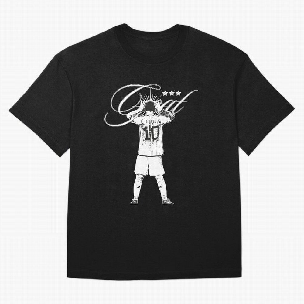 Messi Argentina, GOAT Oversized T-Shirt Fuel the Hype around FIFA World Cup 2026 USA Canada Mexico Connected to CR7 and Messi, Germany Energy, Worldwide Fan Energy, Dramatic Goals, Stadium Lights and Championship Celebrations; Perfect for Fans,
