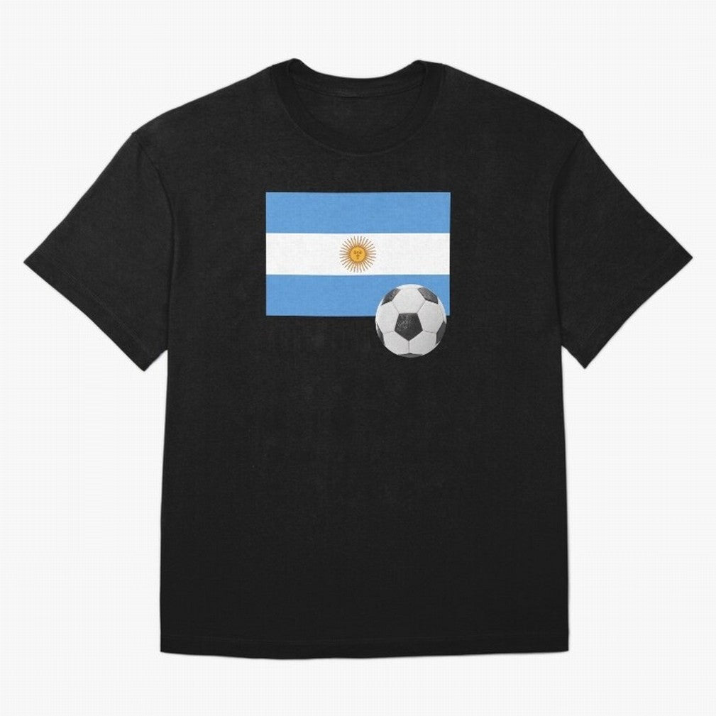 Flag of Argentina with a Football Oversized T-Shirt Celebrate Classic Football Spirit in FIFA World Cup 2026 Group Stage for Fans of Messi, CR7 and Mbappe and Spain, Bringing Fan Favorite Moments, National Team Passion, Big Match Drama and Soccer
