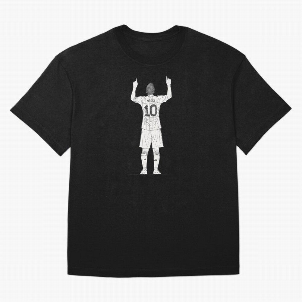 Lionel Messi minimalist sketch Oversized T-Shirt Show Fan Pride Across FIFA World Cup 2026 Group Stage for Fans of Cristiano Ronaldo, Haaland and CR7 and Germany, Bringing Stadium Chants, National Pride, Trophy Dreams and Unforgettable Football