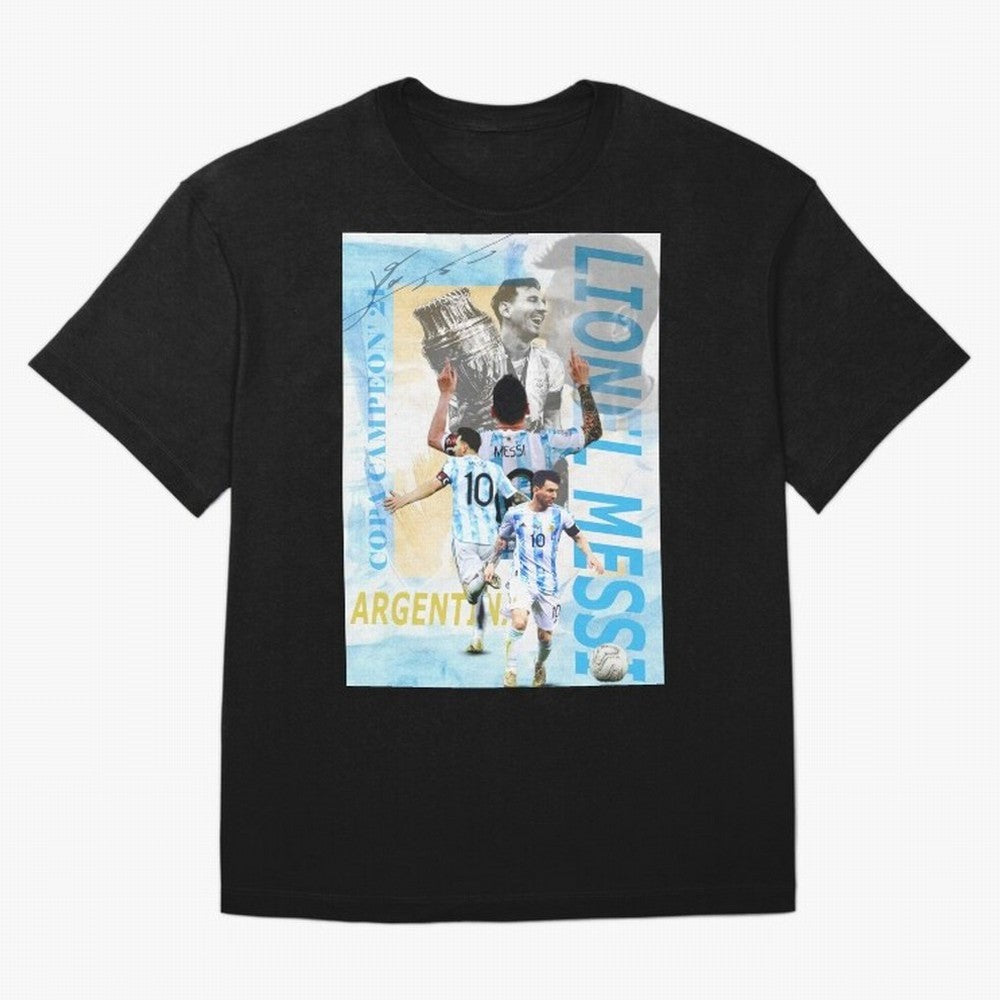 Lionel Messi Argentina Champion Poster Classic T-Shirt Turn Every Weekend Toward FIFA World Cup 2026 for Fans of Haaland and Mbappe and Argentina, France and Brazil, Bringing Sports Nostalgia, International Competition, Famous Players and