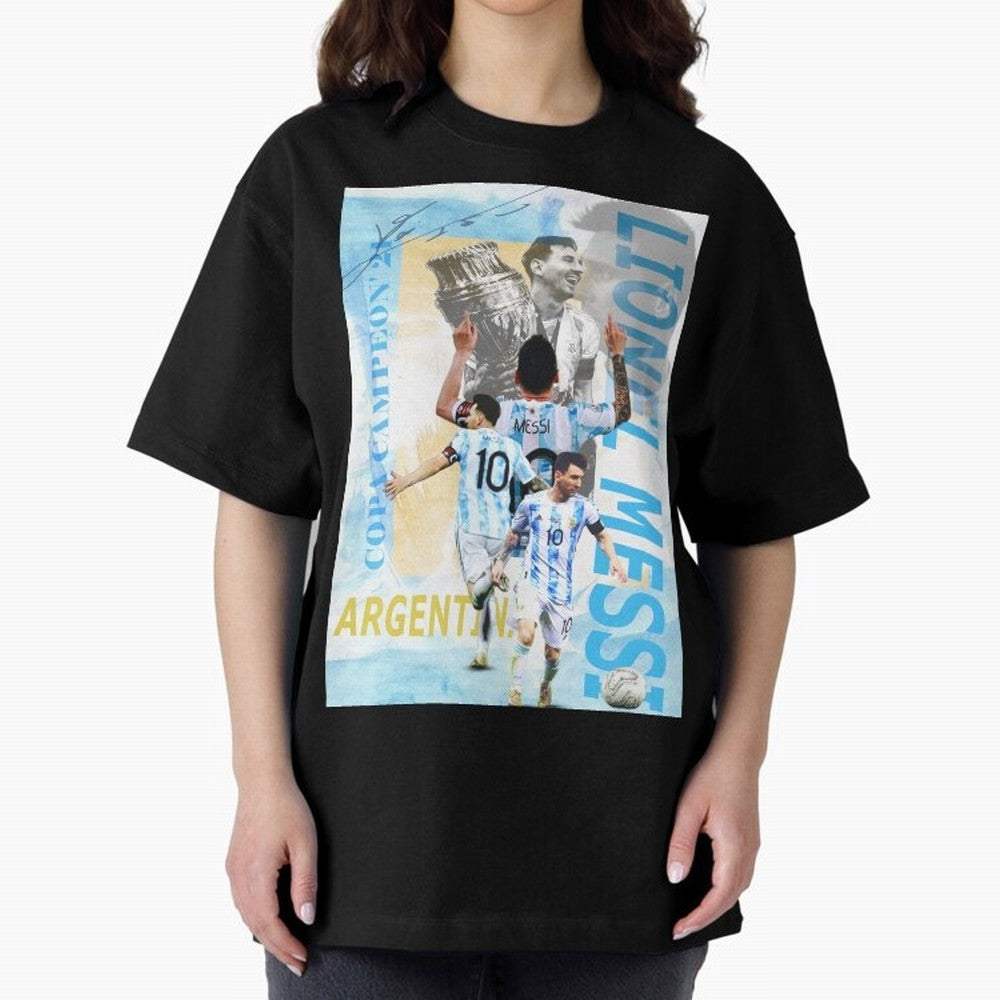 Lionel Messi Argentina Champion Poster Classic T-Shirt Turn Every Weekend Toward FIFA World Cup 2026 for Fans of Haaland and Mbappe and Argentina, France and Brazil, Bringing Sports Nostalgia, International Competition, Famous Players and