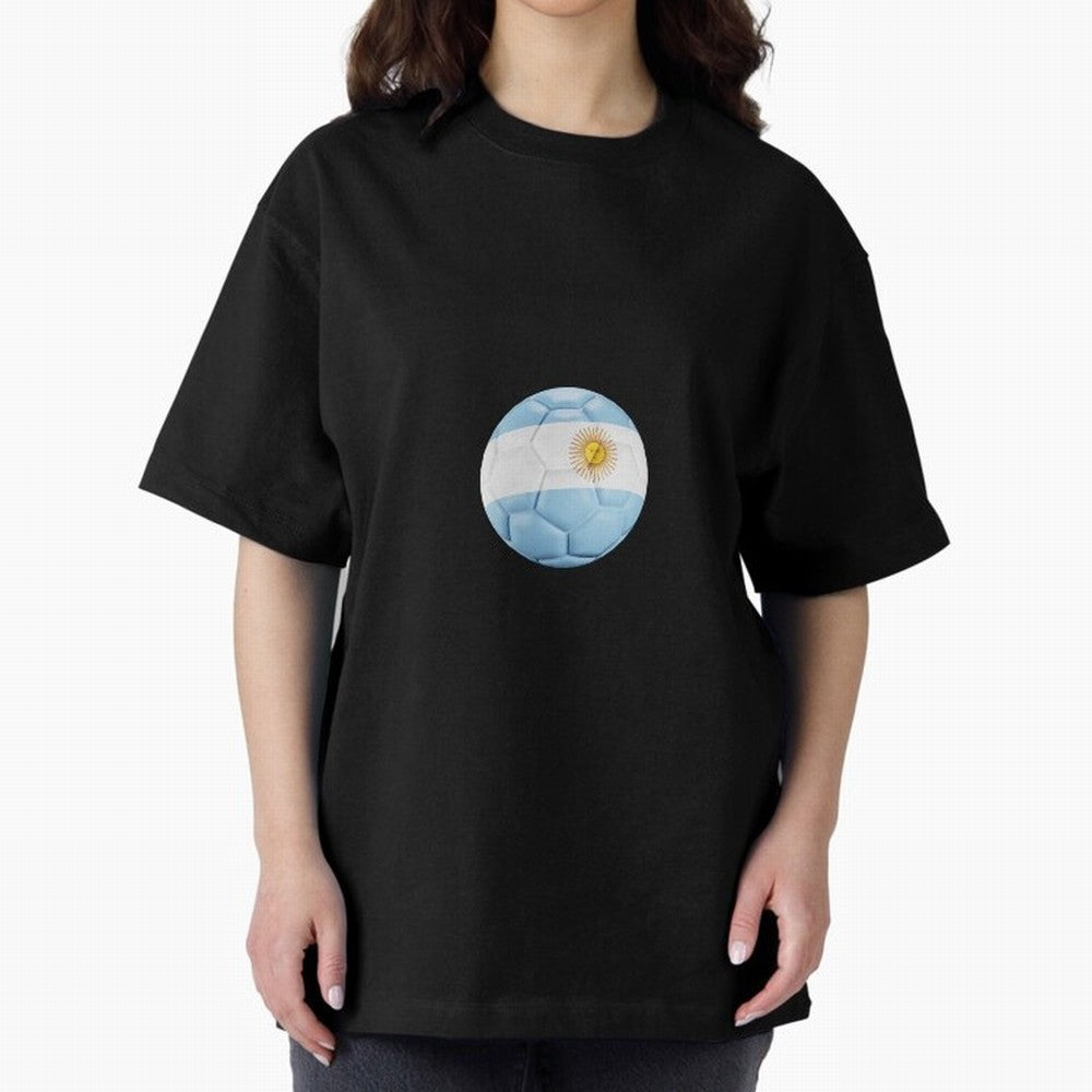 Argentina Soccer Oversized T-Shirt Relive FIFA World Cup 2026 USA Canada Mexico for Fans of Mbappe and Neymar and Brazil, Portugal and Argentina, Bringing Goal Celebration Energy, Supporter Heritage, Football Icons and Worldwide Tournament Joy;