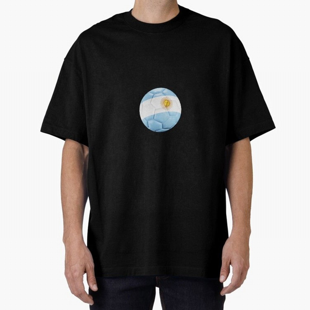 Argentina Soccer Oversized T-Shirt Relive FIFA World Cup 2026 USA Canada Mexico for Fans of Mbappe and Neymar and Brazil, Portugal and Argentina, Bringing Goal Celebration Energy, Supporter Heritage, Football Icons and Worldwide Tournament Joy;