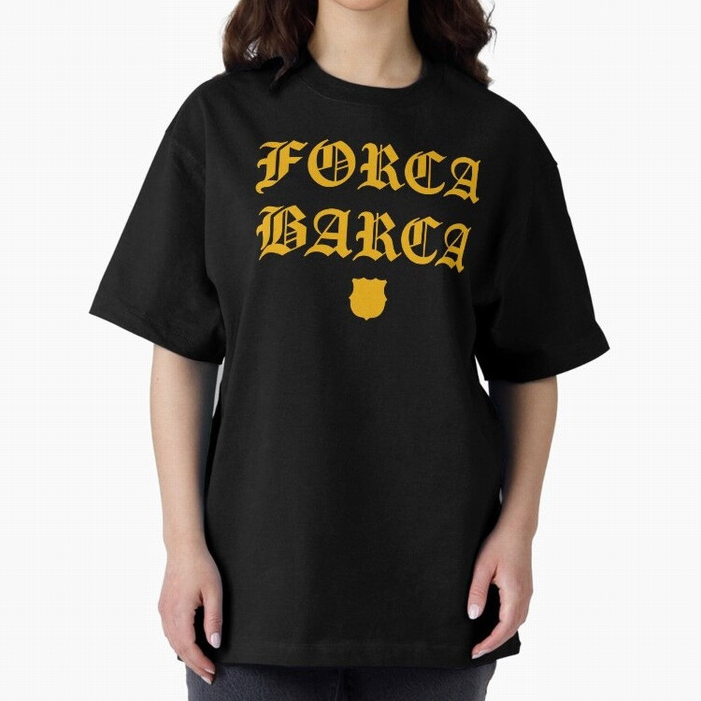 Forca Barca Oversized T-Shirt Celebrate Rivalries and Pride in FIFA World Cup 2026 Group Stage Spirit, Connected to Argentina and Brazil, Messi and Cristiano Ronaldo, Classic Soccer Heritage, Championship Pressure, Fan Loyalty and International