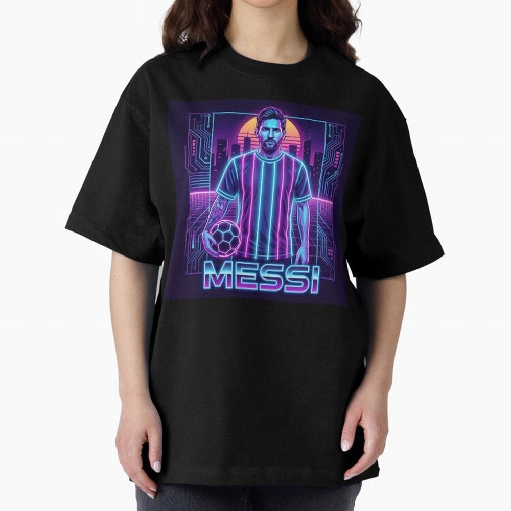 ?Argentina Football Legend Messi Cyberpunk Retro Futurist Design (Version 3) Classic T-Shirt Bring Champion Energy into the FIFA World Cup 2026 Journey through Messi, Neymar and Mbappe Highlights, Brazil, Portugal and Argentina Pride, Football