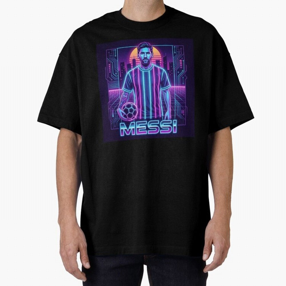 ?Argentina Football Legend Messi Cyberpunk Retro Futurist Design (Version 3) Classic T-Shirt Bring Champion Energy into the FIFA World Cup 2026 Journey through Messi, Neymar and Mbappe Highlights, Brazil, Portugal and Argentina Pride, Football