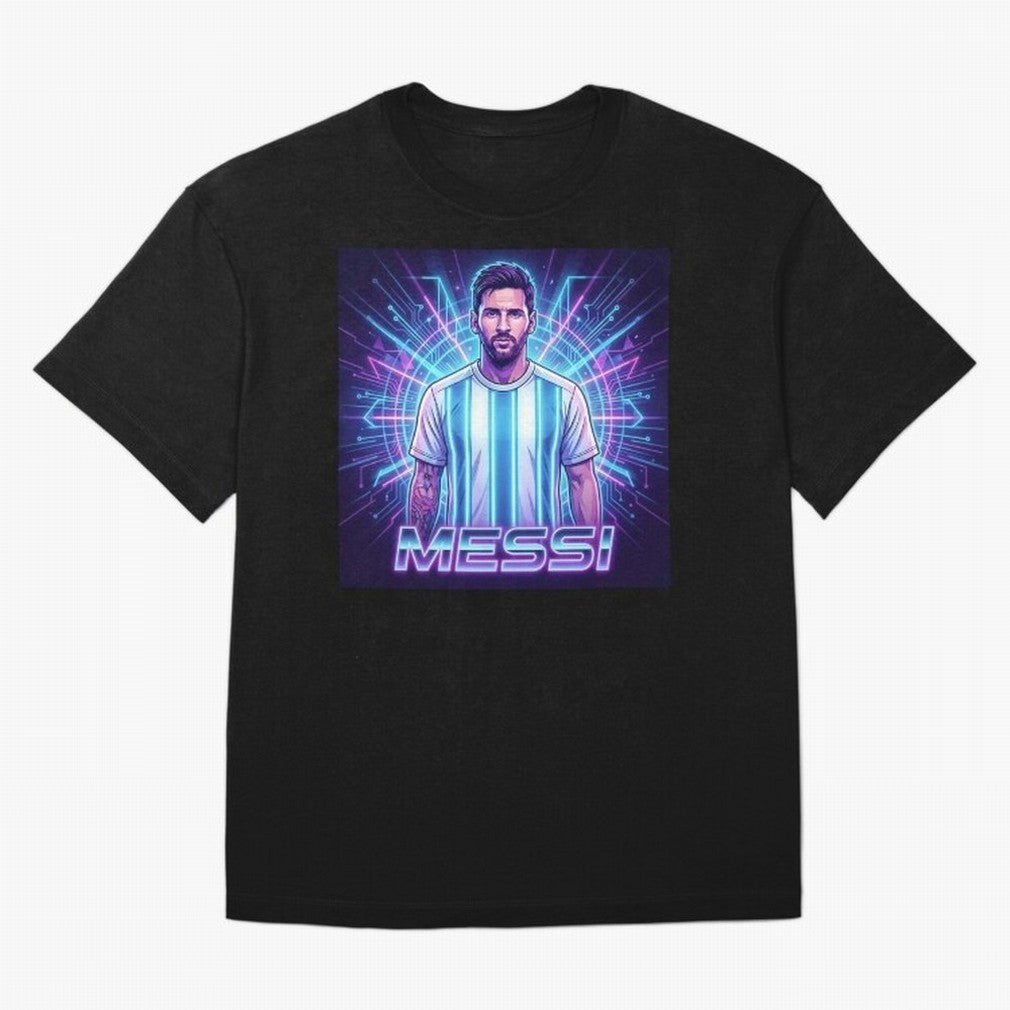 ?Argentina Football Legend Messi Cyberpunk Retro Futurist Design Classic T-Shirt Bring the FIFA World Cup 2026 Journey through Neymar Highlights, Argentina, France and Brazil Pride, Champion Mindset, Group Stage Buzz, Knockout Tension and