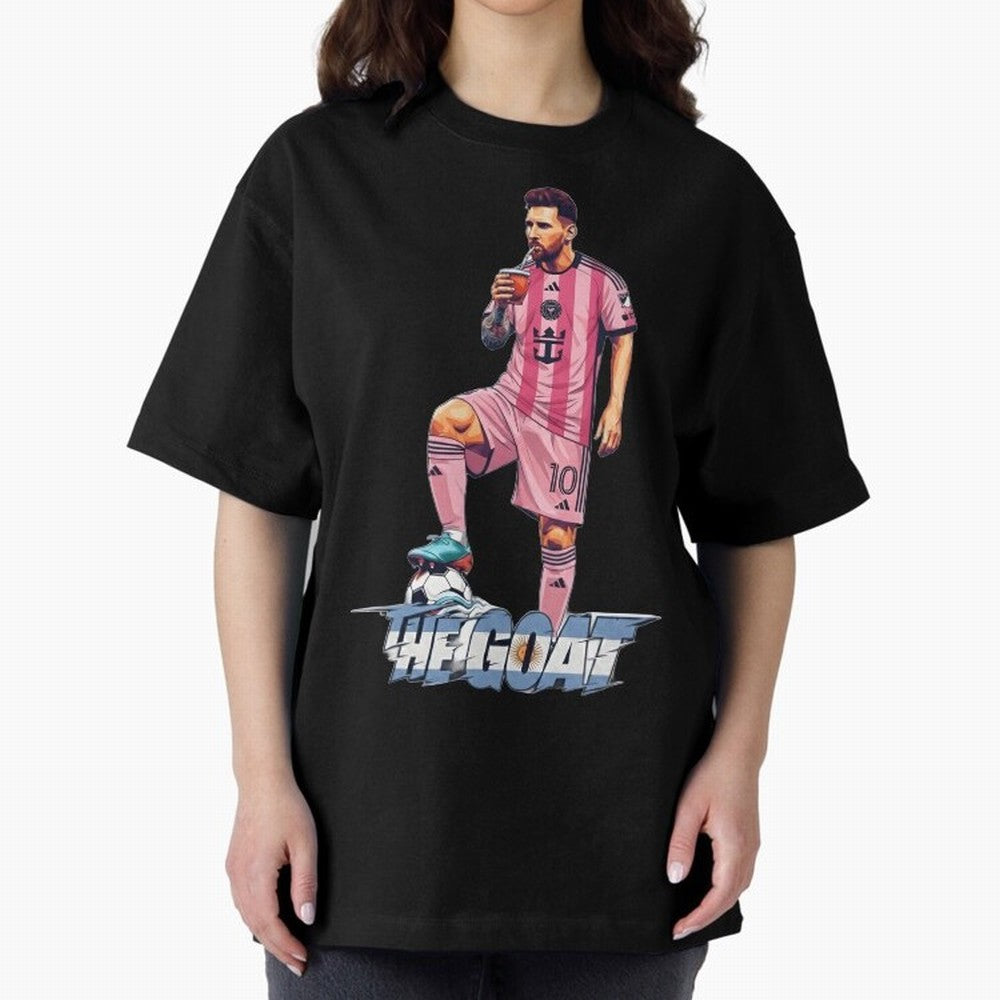 Messi Drawing Style Drinking Mate ¨C The Goat Design - Inter Miami Classic T-Shirt Support Match Day Hype around FIFA World Cup 2026 USA Canada Mexico, Neymar, Haaland and Cristiano Ronaldo, Brazil, Portugal and Argentina, Worldwide Fan Energy,