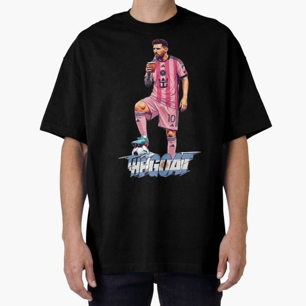 Messi Drawing Style Drinking Mate ¨C The Goat Design - Inter Miami Classic T-Shirt Support Match Day Hype around FIFA World Cup 2026 USA Canada Mexico, Neymar, Haaland and Cristiano Ronaldo, Brazil, Portugal and Argentina, Worldwide Fan Energy,