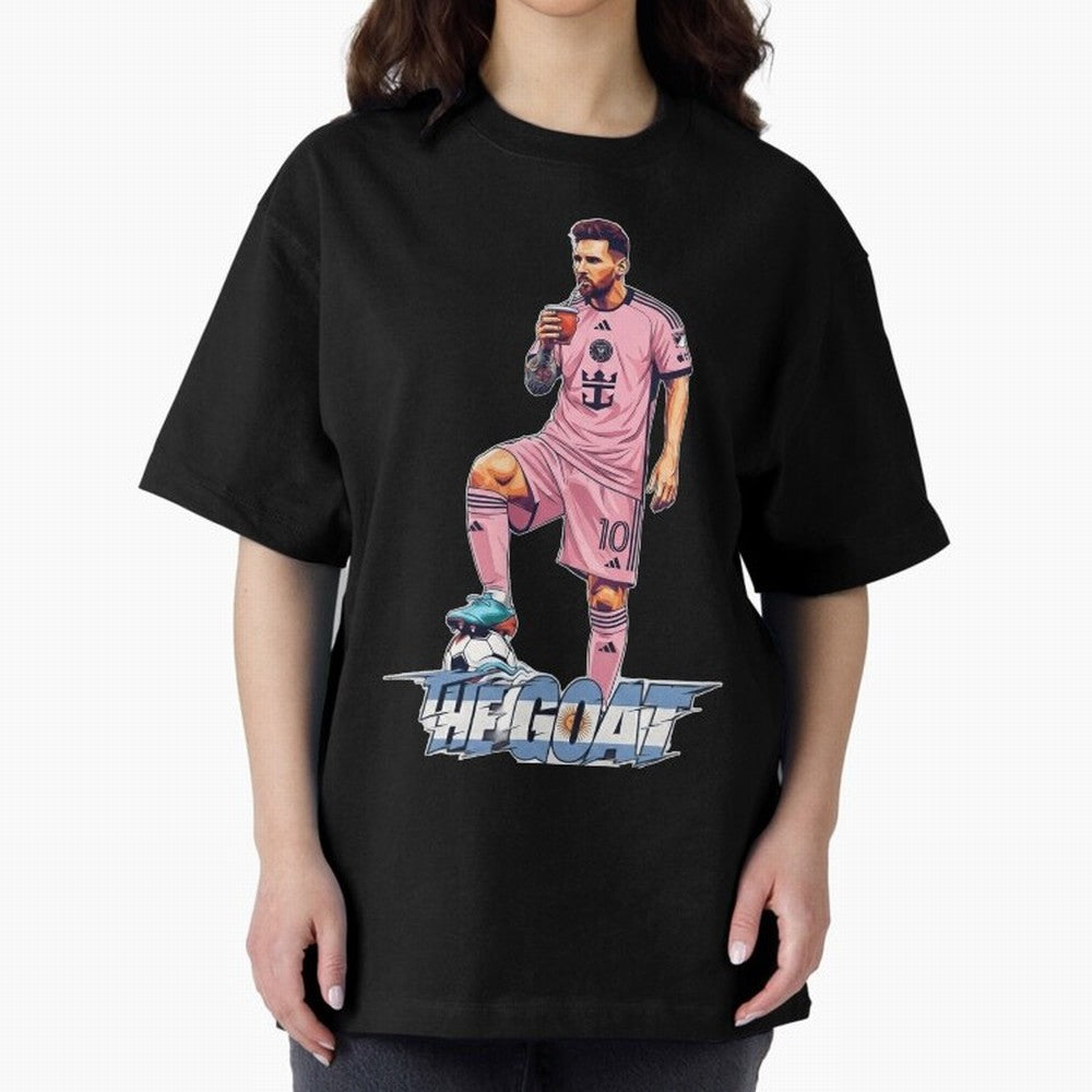 Messi Illustrated Style Drinking Mate ¨C Design by The Goat - Inter Miami Classic T-Shirt Enjoy the Biggest Football Party of the FIFA World Cup 2026 USA Canada Mexico Journey through Cristiano Ronaldo, Haaland and CR7 Highlights, Portugal, Spain