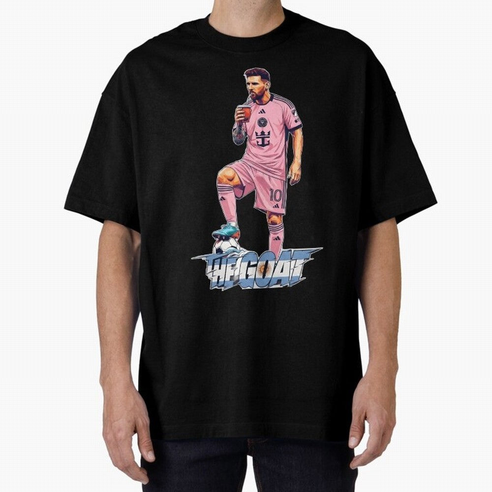 Messi Illustrated Style Drinking Mate ¨C Design by The Goat - Inter Miami Classic T-Shirt Enjoy the Biggest Football Party of the FIFA World Cup 2026 USA Canada Mexico Journey through Cristiano Ronaldo, Haaland and CR7 Highlights, Portugal, Spain