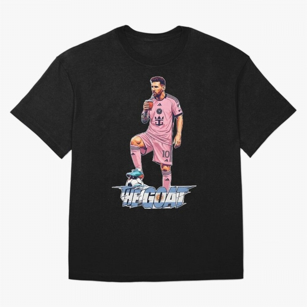 Messi Illustrated Style Drinking Mate ¨C Design by The Goat - Inter Miami Classic T-Shirt Enjoy the Biggest Football Party of the FIFA World Cup 2026 USA Canada Mexico Journey through Cristiano Ronaldo, Haaland and CR7 Highlights, Portugal, Spain