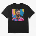 Vibrant Artistic Digital Painting Portrait of Lionel Messi (GOAT) Classic T-Shirt Relive FIFA World Cup 2026 Group Stage Spirit, Featuring Portugal, Spain and Germany, Neymar, Haaland and Cristiano Ronaldo, Football Festival Excitement, Trophy