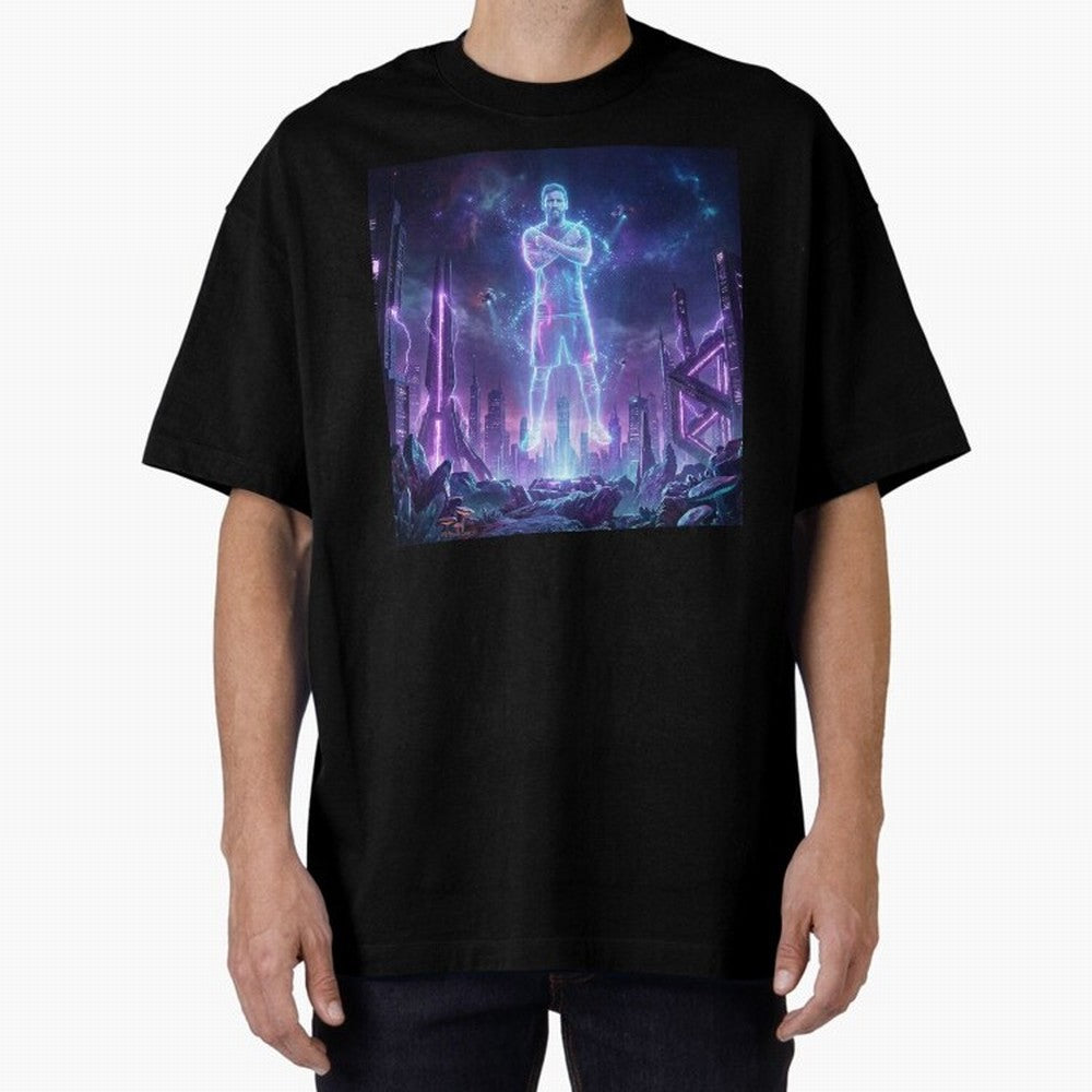 Lionel Messi (GOAT) Hologram in Futuristic Cyberpunk City Classic T-Shirt Bring Retro Soccer Energy to the FIFA World Cup 2026 Journey through Neymar Highlights, Germany Pride, Soccer Culture, Superstar Moments, National Team Dreams and Competitive