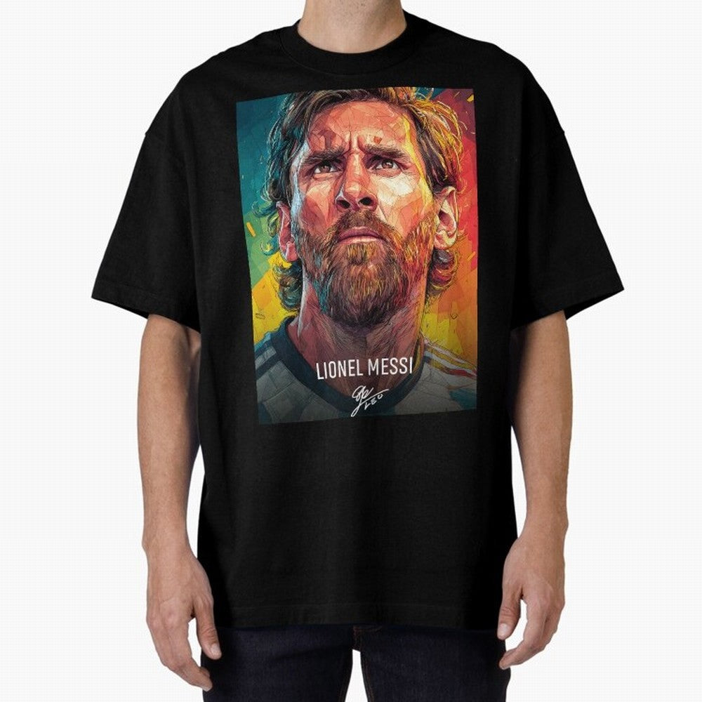 Lionel Messi Football Soccer Player Colorful Modern Portrait Classic T-Shirt Stand Proud for the FIFA World Cup 2026 Journey through Messi, CR7 and Mbappe Highlights, Brazil Pride, Game Day Rituals, Football Legends, Country Pride and the Road to