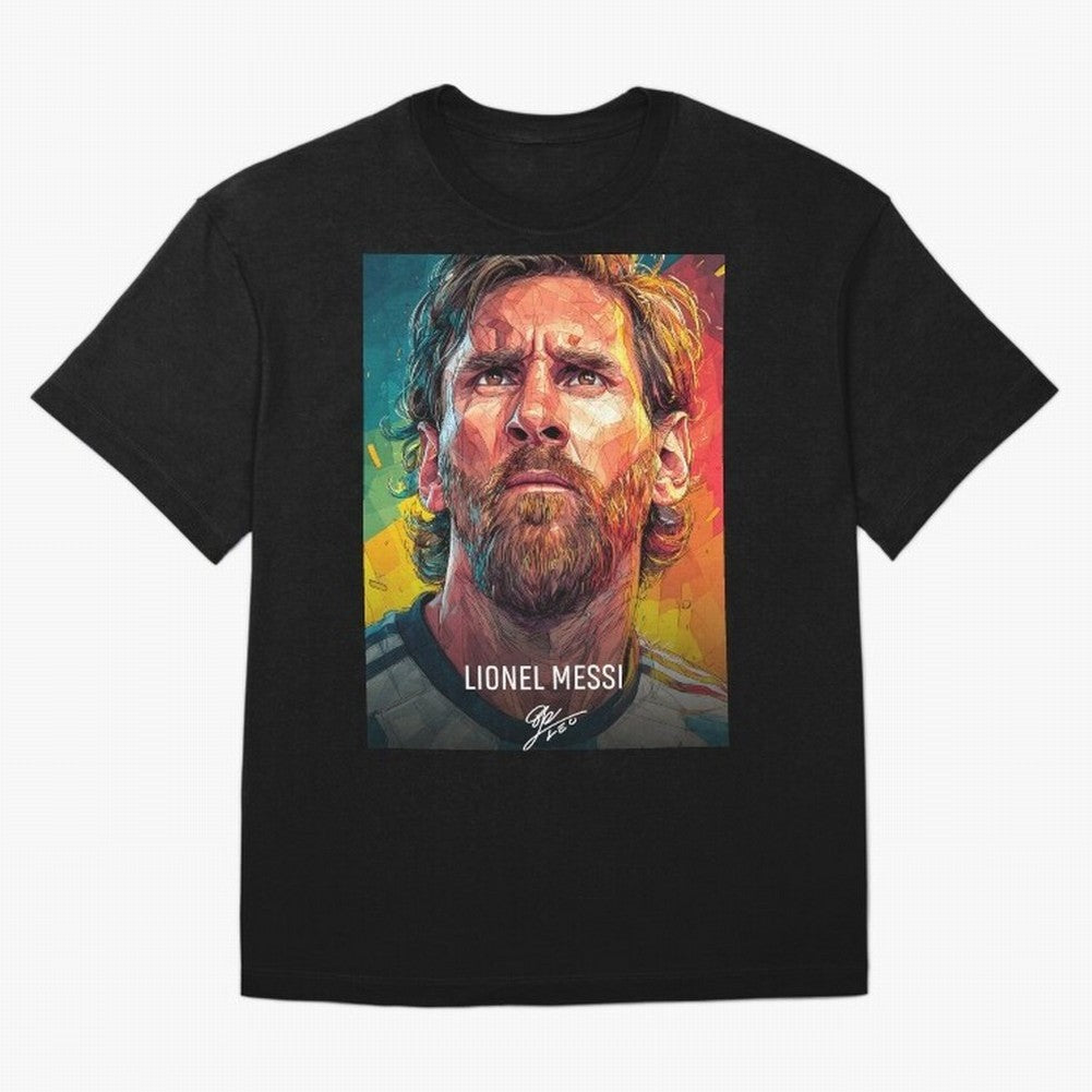 Lionel Messi Football Soccer Player Colorful Modern Portrait Classic T-Shirt Stand Proud for the FIFA World Cup 2026 Journey through Messi, CR7 and Mbappe Highlights, Brazil Pride, Game Day Rituals, Football Legends, Country Pride and the Road to