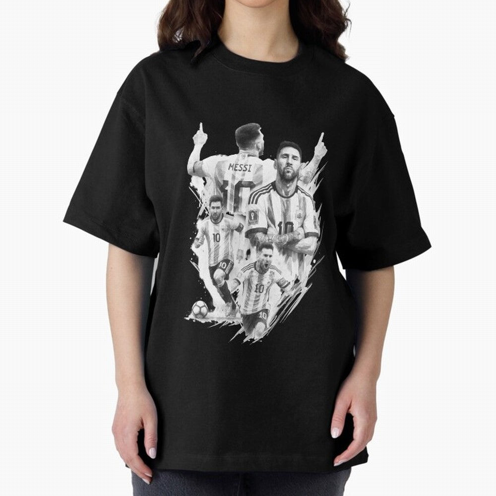 BLACK WHITE Lionel Messi watercolor illustration Classic T-Shirt Treasure Global Football Passion for FIFA World Cup 2026 USA Canada Mexico, Inspired by Mbappe, Argentina, Stadium Chants, National Pride, Trophy Dreams and Unforgettable Football