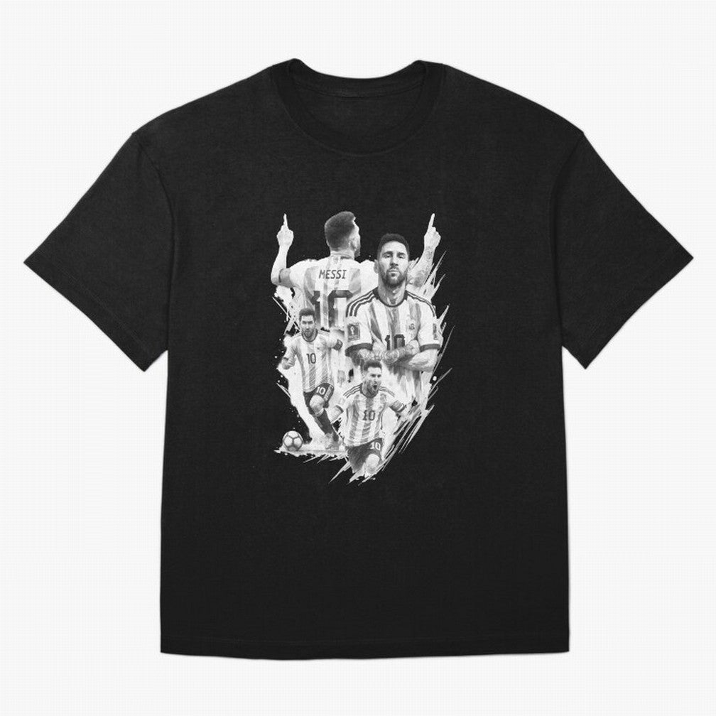 BLACK WHITE Lionel Messi watercolor illustration Classic T-Shirt Treasure Global Football Passion for FIFA World Cup 2026 USA Canada Mexico, Inspired by Mbappe, Argentina, Stadium Chants, National Pride, Trophy Dreams and Unforgettable Football