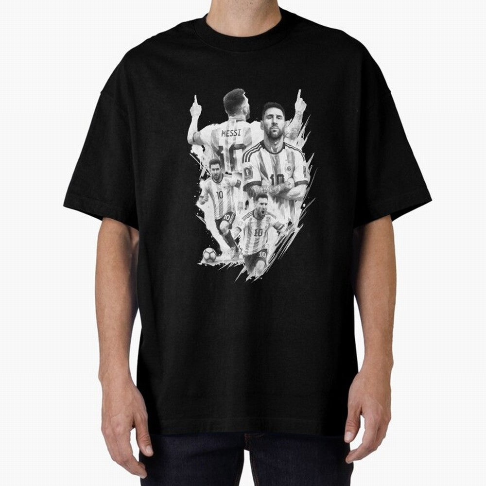 BLACK WHITE Lionel Messi watercolor illustration Classic T-Shirt Treasure Global Football Passion for FIFA World Cup 2026 USA Canada Mexico, Inspired by Mbappe, Argentina, Stadium Chants, National Pride, Trophy Dreams and Unforgettable Football