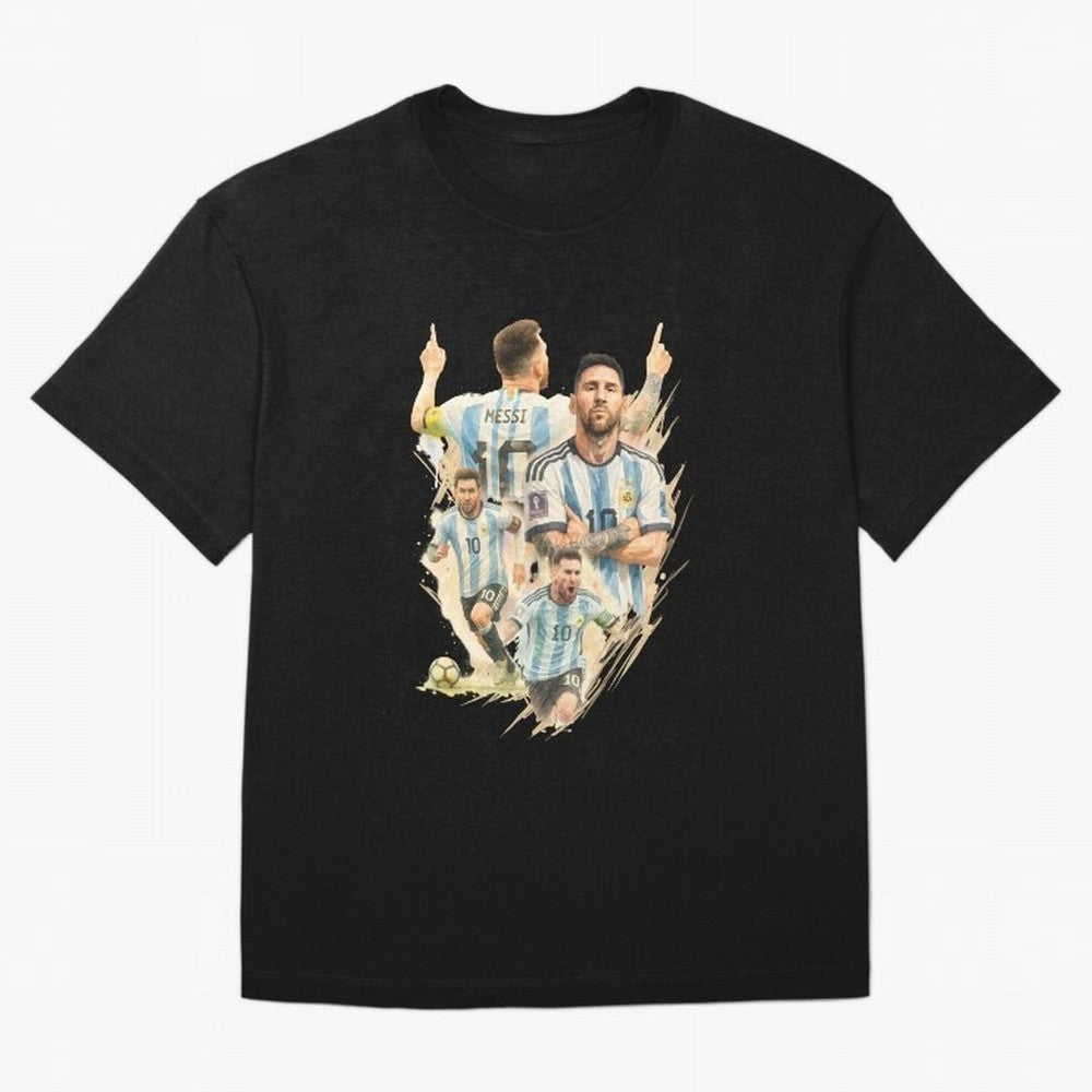 Lionel Messi watercolor illustration art Classic T-Shirt Join Supporters Worldwide for Match Day Hype around FIFA World Cup 2026 USA Canada Mexico, Haaland and Mbappe, France, Sports Nostalgia, International Competition, Famous Players and