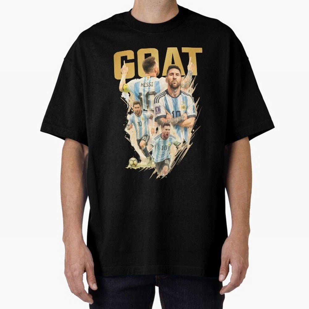 GOAT Lionel Messi watercolor illustration Oversized T-Shirt Turn Football Passion into Global Football Passion for FIFA World Cup 2026 Group Stage, Inspired by Mbappe and Neymar, Netherlands, Stadium Chants, National Pride, Trophy Dreams and