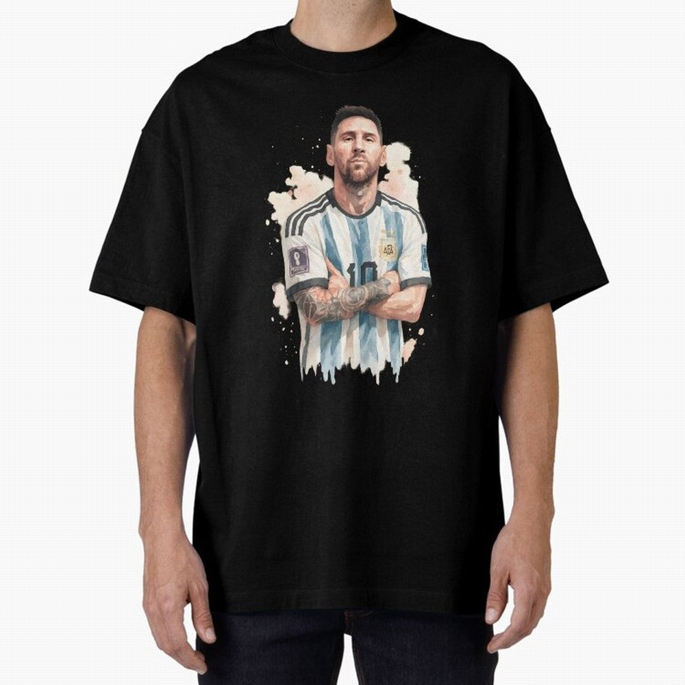 Lionel Messi watercolor illustration Classic T-Shirt Refresh the FIFA World Cup 2026 Group Stage Journey through CR7 and Messi Highlights, Germany Pride, Stadium Chants, National Pride, Trophy Dreams and Unforgettable Football Memories; Ideal for