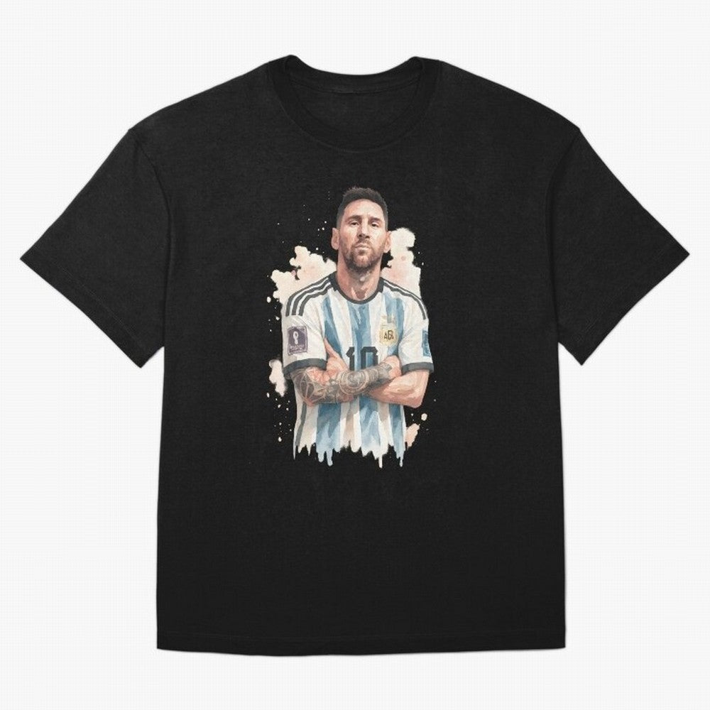 Lionel Messi watercolor illustration Classic T-Shirt Refresh the FIFA World Cup 2026 Group Stage Journey through CR7 and Messi Highlights, Germany Pride, Stadium Chants, National Pride, Trophy Dreams and Unforgettable Football Memories; Ideal for