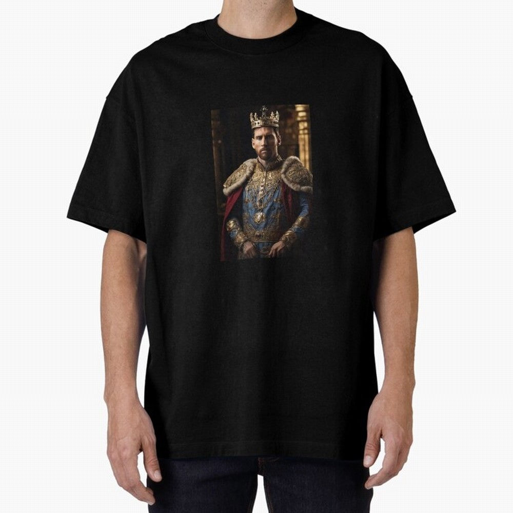 Lionel Messi, the king Oversized T-Shirt Show Support during Match Day Hype around FIFA World Cup 2026 USA Canada Mexico, Cristiano Ronaldo, Haaland and CR7, Brazil, Portugal and Argentina, Championship Spirit, Famous Goals, Roaring Crowds and