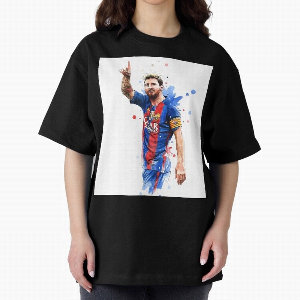 Lionel Messi Barcelona football legend Oversized T-Shirt Build the FIFA World Cup 2026 Group Stage Journey through Haaland and Mbappe Highlights, England and Germany Pride, Football Passion, Legendary Performances, Festival Vibes and Supporter
