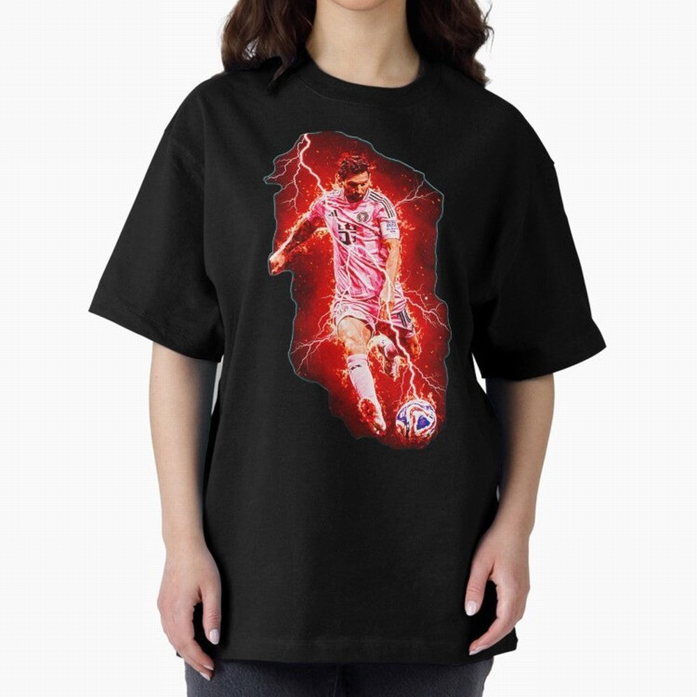 Messi The Goat (HD) High Definition Design | Exclusive Fanart Oversized T-Shirt Fuel FIFA World Cup 2026 USA Canada Mexico Spirit, Centered on Spain, Neymar, Vintage Soccer Flavor, Modern Football Stars, National Flags and Final Night Emotion;