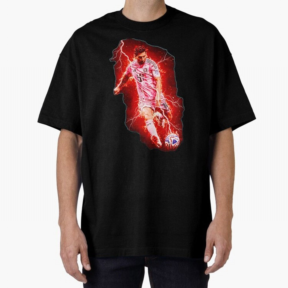 Messi The Goat (HD) High Definition Design | Exclusive Fanart Oversized T-Shirt Fuel FIFA World Cup 2026 USA Canada Mexico Spirit, Centered on Spain, Neymar, Vintage Soccer Flavor, Modern Football Stars, National Flags and Final Night Emotion;