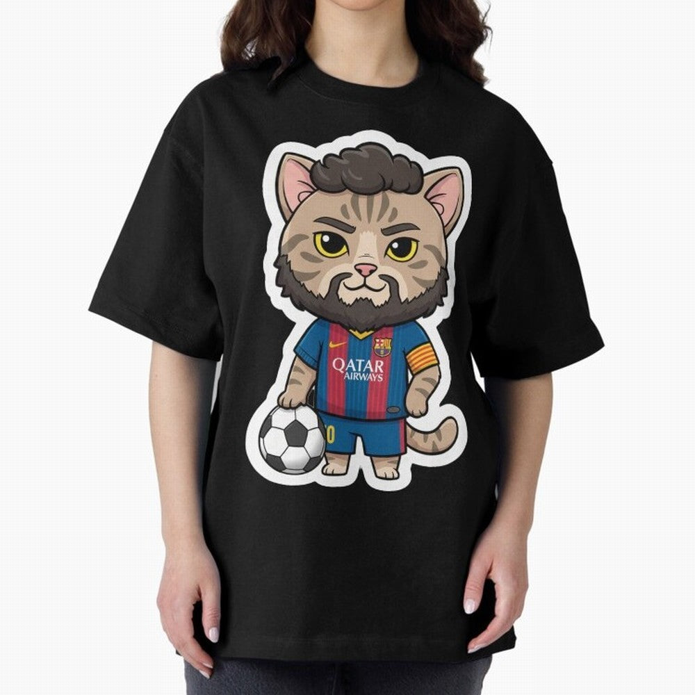 Fcb - Fc Barcelona | Cute Cat Messi with Jersey Barcelona Classic T-Shirt Celebrate Classic Football Spirit in FIFA World Cup 2026 Built around Cristiano Ronaldo, Argentina and Brazil Energy, Vintage Soccer Flavor, Modern Football Stars, National