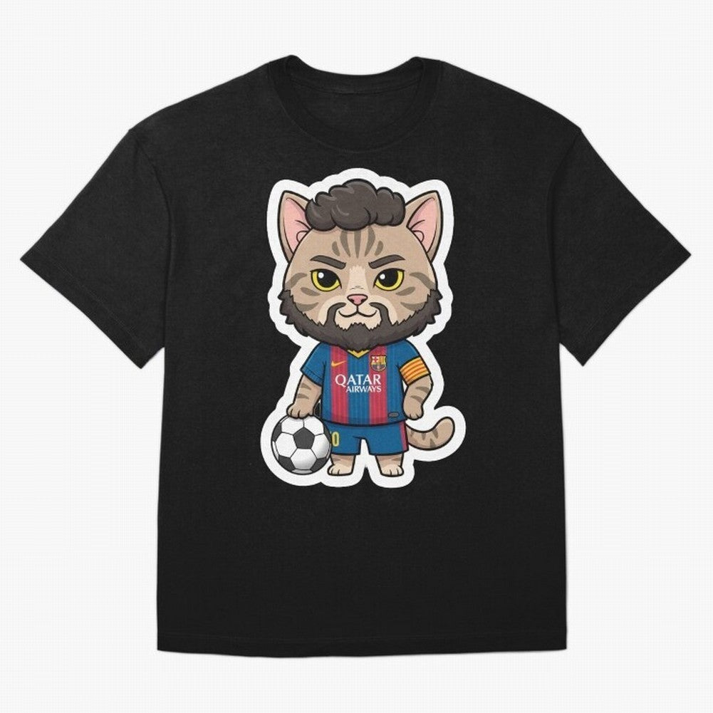 Fcb - Fc Barcelona | Cute Cat Messi with Jersey Barcelona Classic T-Shirt Celebrate Classic Football Spirit in FIFA World Cup 2026 Built around Cristiano Ronaldo, Argentina and Brazil Energy, Vintage Soccer Flavor, Modern Football Stars, National