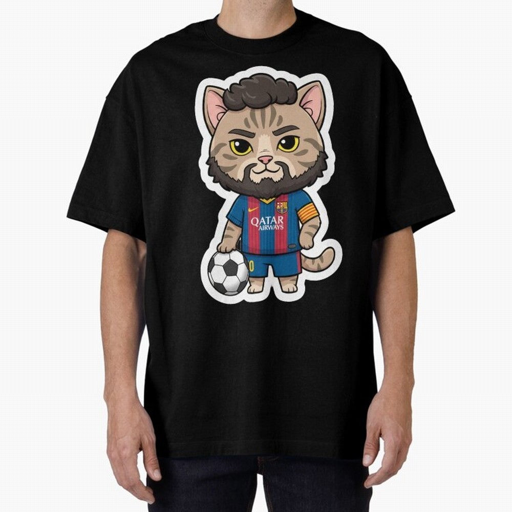 Fcb - Fc Barcelona | Cute Cat Messi with Jersey Barcelona Classic T-Shirt Celebrate Classic Football Spirit in FIFA World Cup 2026 Built around Cristiano Ronaldo, Argentina and Brazil Energy, Vintage Soccer Flavor, Modern Football Stars, National