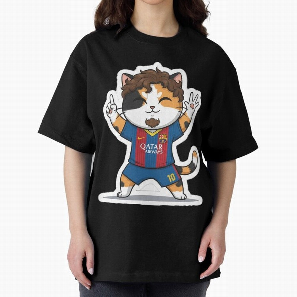 Fcb - Fc Barcelona | Cute Cat Messi with Jersey Barcelona Classic T-Shirt Embrace FIFA World Cup 2026 for Fans of CR7 and Messi and England, Bringing Goal Celebration Energy, Supporter Heritage, Football Icons and Worldwide Tournament Joy; Perfect