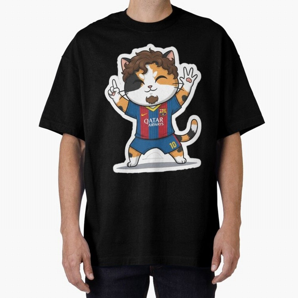 Fcb - Fc Barcelona | Cute Cat Messi with Jersey Barcelona Classic T-Shirt Embrace FIFA World Cup 2026 for Fans of CR7 and Messi and England, Bringing Goal Celebration Energy, Supporter Heritage, Football Icons and Worldwide Tournament Joy; Perfect