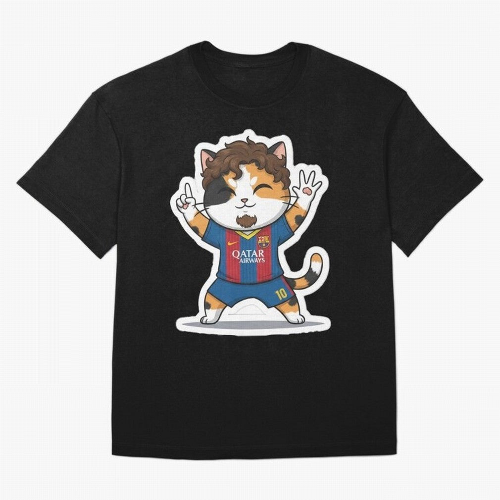 Fcb - Fc Barcelona | Cute Cat Messi with Jersey Barcelona Classic T-Shirt Embrace FIFA World Cup 2026 for Fans of CR7 and Messi and England, Bringing Goal Celebration Energy, Supporter Heritage, Football Icons and Worldwide Tournament Joy; Perfect